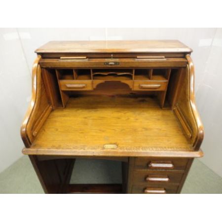 Antiker britischer Rolltop Sekretär Eiche ca 1920