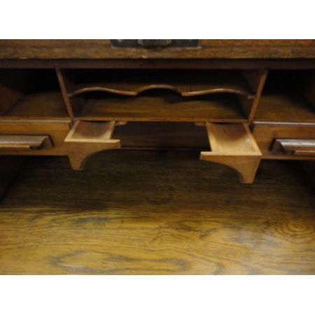 Antiker britischer Rolltop Sekretär Eiche ca 1920