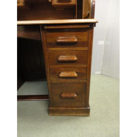Antiker britischer Rolltop Sekretär Eiche ca 1920