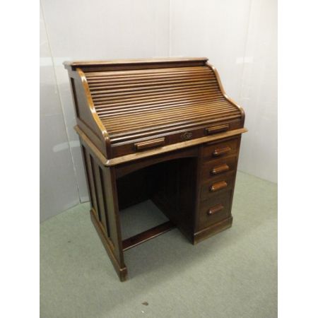 Antiker britischer Rolltop Sekretär Eiche ca 1920