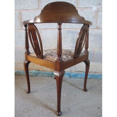 Edwardianischer antiker Mahagoni Stuhl Eckstuhl britisch ca 1890