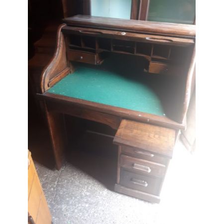 Antiker britischer Rolltop Sekretär Massivholz ca 1910