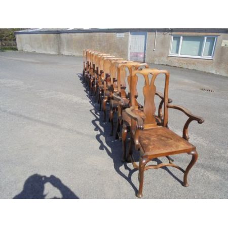 Antike britische Nussbaum Stühle ca 1900