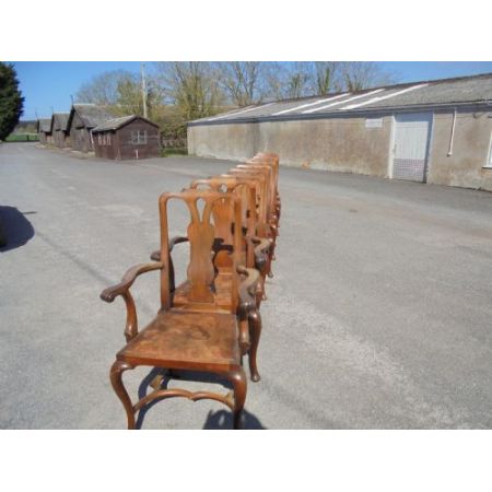 Antike britische Nussbaum Stühle ca 1900