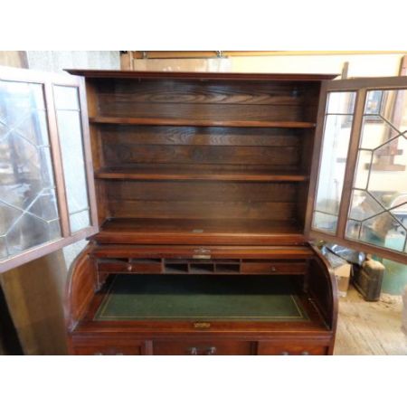 Antiker britischer Rolltop Sekretär Mahagoni ca 1920