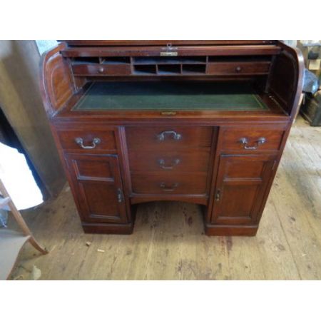 Antiker britischer Rolltop Sekretär Mahagoni ca 1920