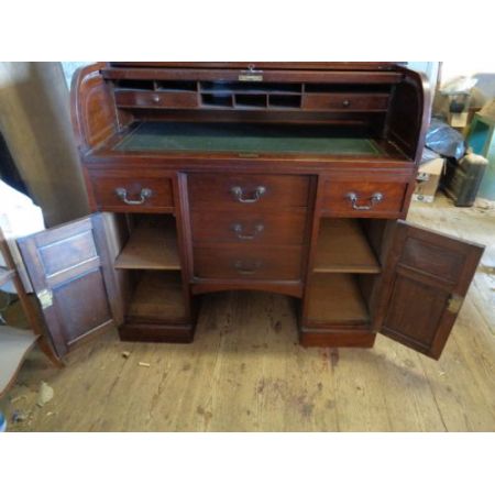 Antiker britischer Rolltop Sekretär Mahagoni ca 1920