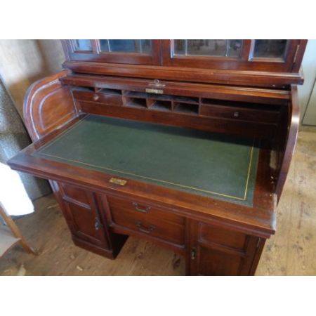 Antiker britischer Rolltop Sekretär Mahagoni ca 1920