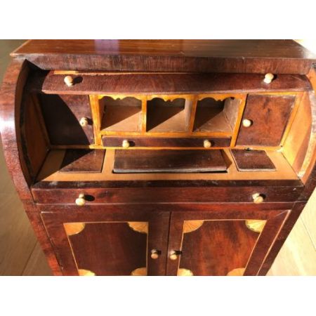 Viktorianischer antiker Mahagoni Sekretär Rolltop britisch ca 1870