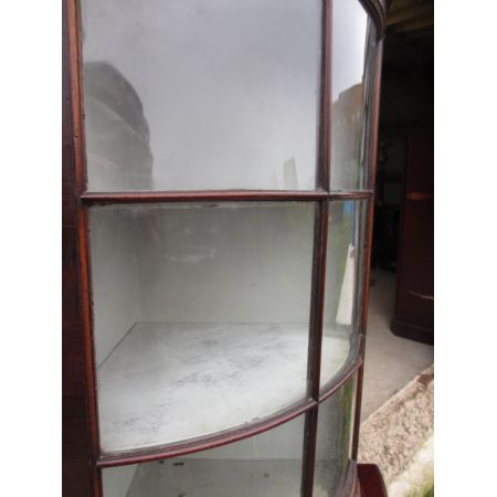 Britische antike Mahagoni Vitrine Bücherschrank Eckvitrine ca 1920