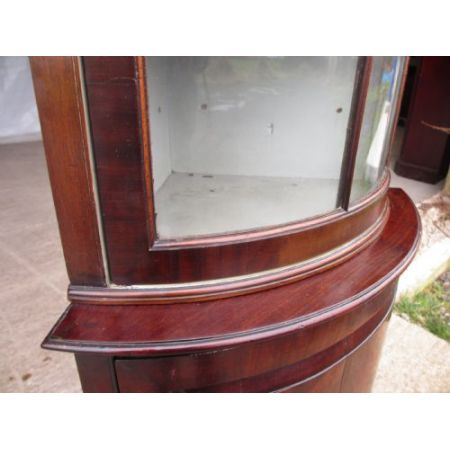 Britische antike Mahagoni Vitrine Bücherschrank Eckvitrine ca 1920