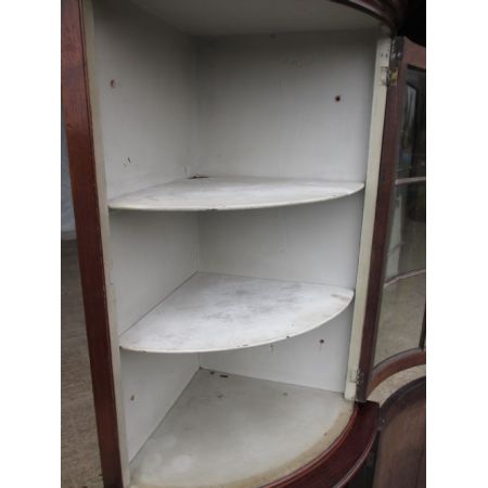 Britische antike Mahagoni Vitrine Bücherschrank Eckvitrine ca 1920