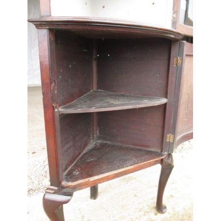 Britische antike Mahagoni Vitrine Bücherschrank Eckvitrine ca 1920