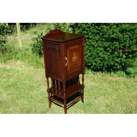 Antiker viktorianischer Nachtschrank Mahagoni britisch ca 1880