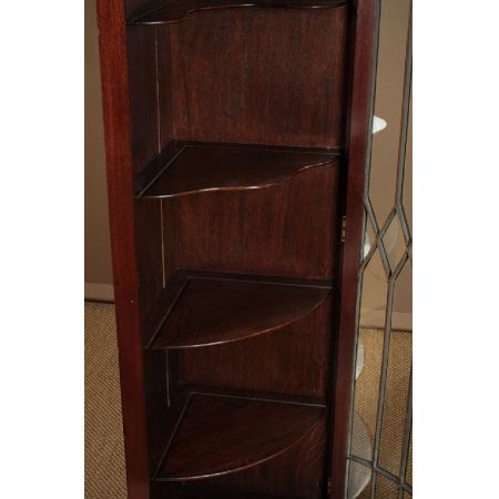 Antike britische Mahagoni Eckvitrine edwardianisch ca 1910