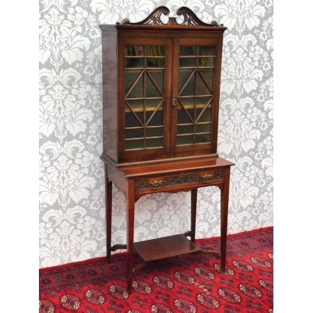 Viktorianische antike Mahagoni Vitrine britisch ca 1870