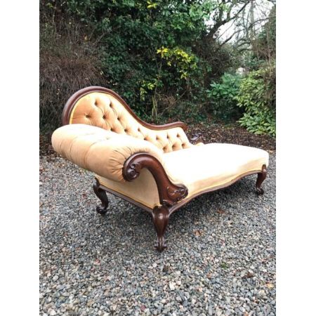 Viktorianische antike Mahagoni Chaiselongue britisch ca 1870