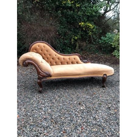 Viktorianische antike Mahagoni Chaiselongue britisch ca 1870