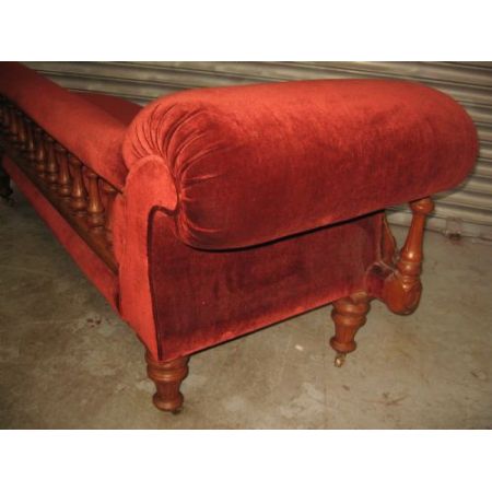 Viktorianische antike Mahagoni Chaiselongue britisch ca 1880