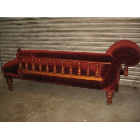 Viktorianische antike Mahagoni Chaiselongue britisch ca 1880