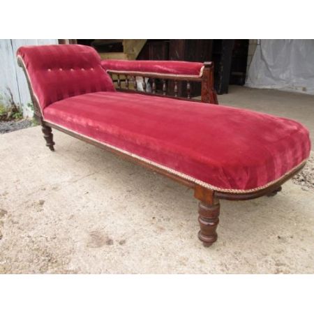 Viktorianische antike Mahagoni Chaiselongue britisch ca 1870