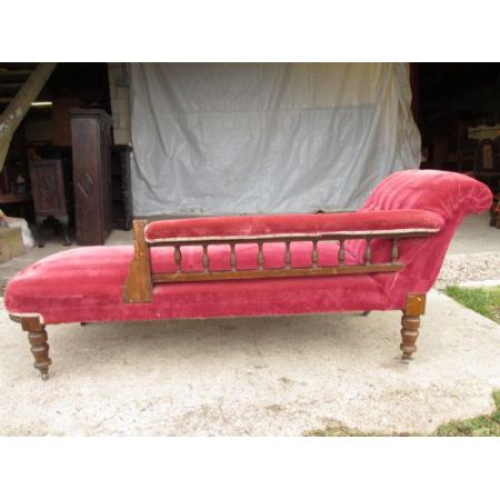 Viktorianische antike Mahagoni Chaiselongue britisch ca 1870