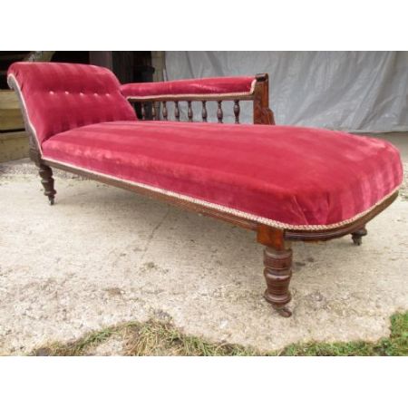 Viktorianische antike Mahagoni Chaiselongue britisch ca 1870