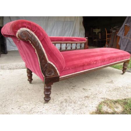 Viktorianische antike Mahagoni Chaiselongue britisch ca 1870