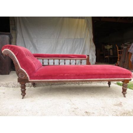 Viktorianische antike Mahagoni Chaiselongue britisch ca 1870