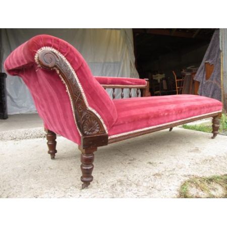 Viktorianische antike Mahagoni Chaiselongue britisch ca 1870