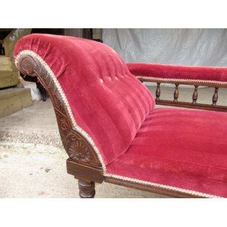 Viktorianische antike Mahagoni Chaiselongue britisch ca 1870