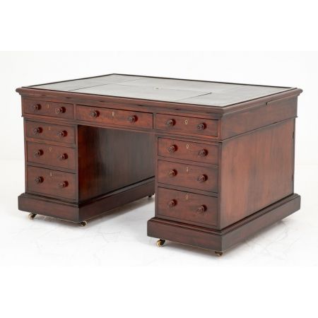 William IV. Englischer Antiker Mahagoni Partner Schreibtisch ca. 19. Jh.