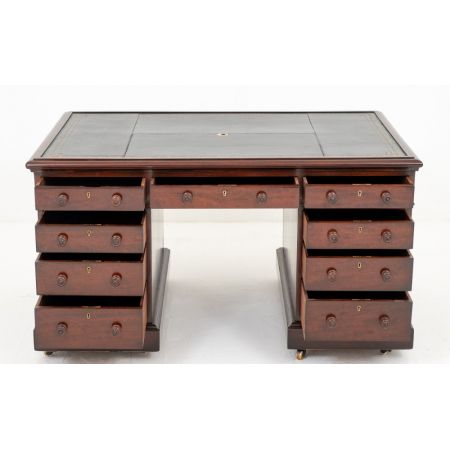 William IV. Englischer Antiker Mahagoni Partner Schreibtisch ca. 19. Jh.