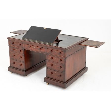 William IV. Englischer Antiker Mahagoni Partner Schreibtisch ca. 19. Jh.