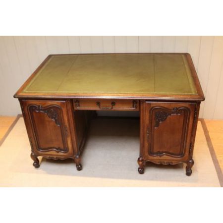 Antiker britischer Eichen Schreibtisch Partners Desk ca 1920