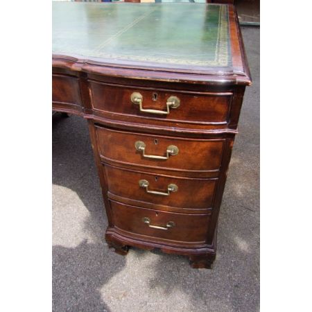 Englischer Massivholz Schreibtisch Mahagoni Partners Desk antik ca 1880