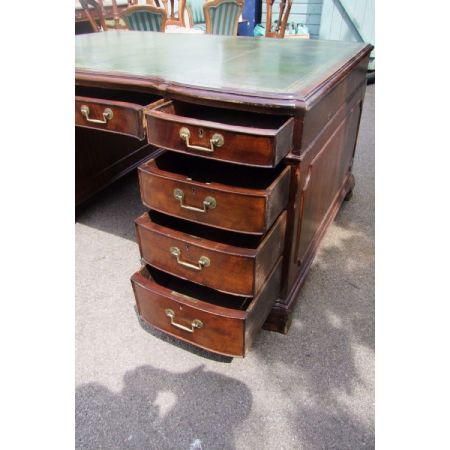 Englischer Massivholz Schreibtisch Mahagoni Partners Desk antik ca 1880