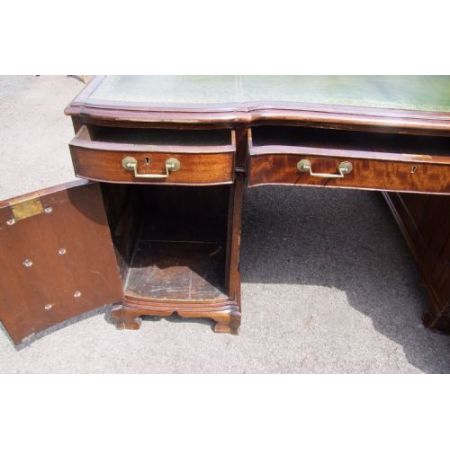Englischer Massivholz Schreibtisch Mahagoni Partners Desk antik ca 1880