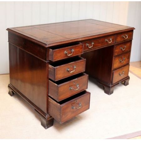 Georgianischer antiker Mahagoni Schreibtisch britisch ca 1910