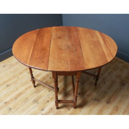 Antiker britischer Gateleg Tisch Eiche Dropleaf can 1920