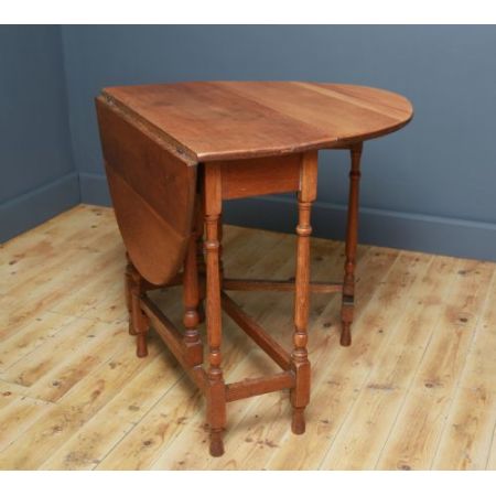 Antiker britischer Gateleg Tisch Eiche Dropleaf can 1920