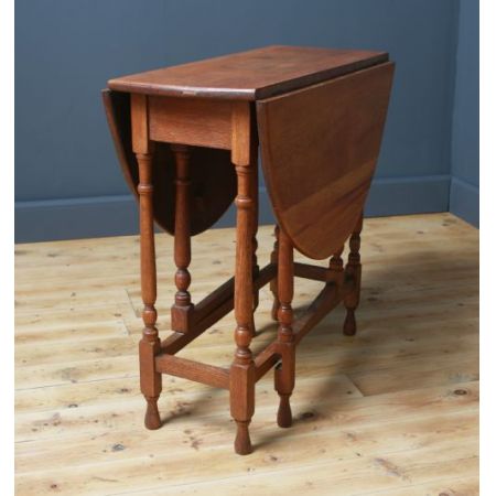 Antiker britischer Gateleg Tisch Eiche Dropleaf can 1920