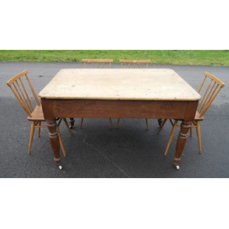 Viktorianischer antiker Kiefern Obstholz Esstisch Landhaus englisch ca 1840