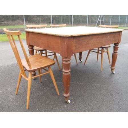 Viktorianischer antiker Kiefern Obstholz Esstisch Landhaus englisch ca 1840