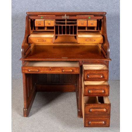 Britischer antiker Eichen Schreibtisch ca 1910