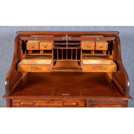 Britischer antiker Eichen Schreibtisch ca 1910