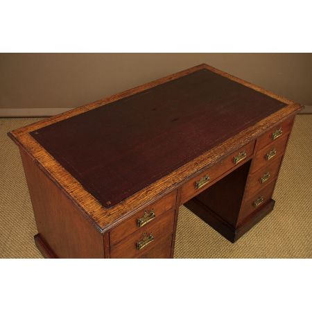 Edwardianischer antiker Eichen Schreibtisch englisch ca 1910