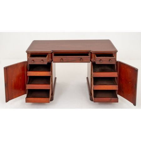 Viktorianischer antiker Mahagoni Schreibtisch britisch ca 1860