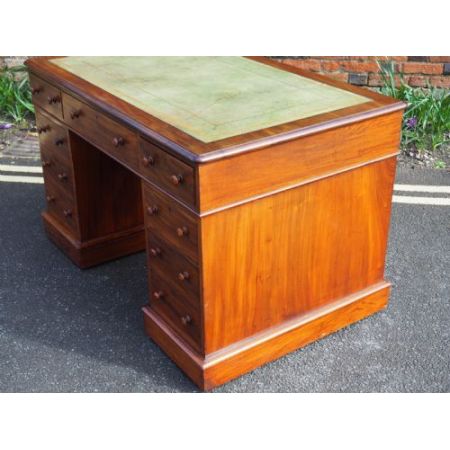 Viktorianischer englischer Massivholz Schreibtisch Mahagoni antik ca 1870