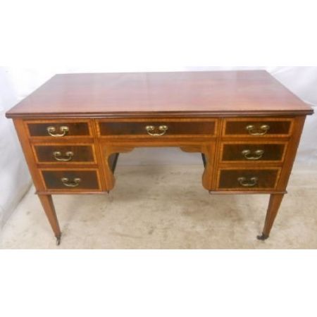 Edwardianischer antiker Mahagoni Schreibtisch britisch ca 1900